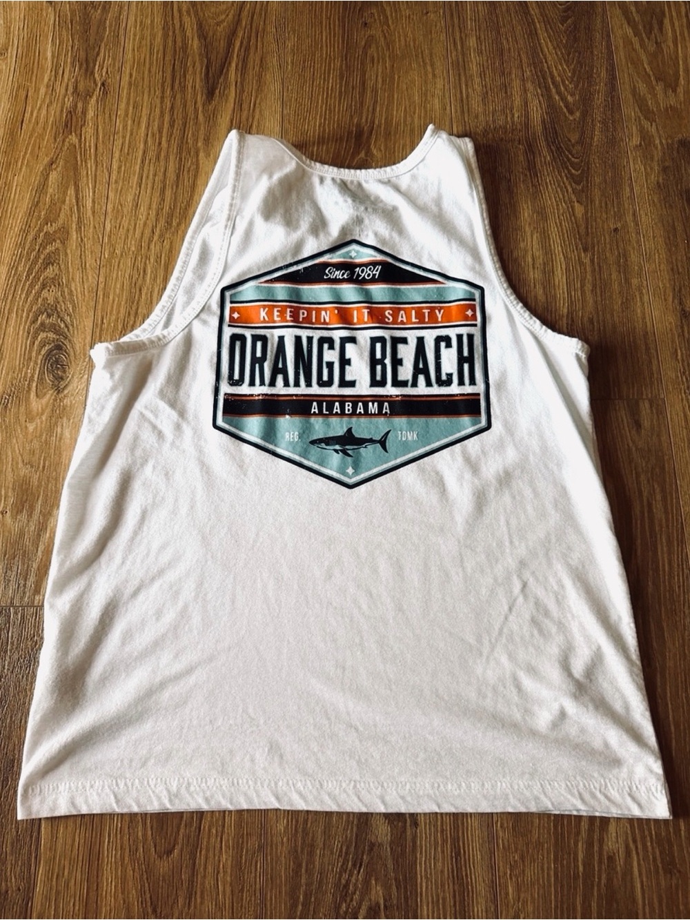 Vintage Orange Beach tank